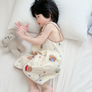 宝宝睡袋夏季 薄款 儿童睡觉防踢被子婴儿空调房 纯棉纱布无袖 背心式