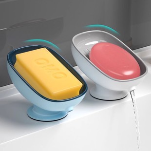 肥皂盒沥水免打孔家用轻奢吸盘香皂盒卫生间台面肥皂架浴室置物架