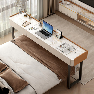 懒人跨床桌可移动书桌带轮床上卧室电脑桌梳妆台一体小户型床尾桌