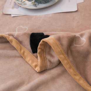 床单水晶绒农村炕毯加绒床盖花边款 保暖双两面用 毛毯床垫绒冬季