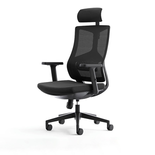 网布办公椅人体工学电脑椅简约现代黑色久坐护腰职员升降椅办公椅