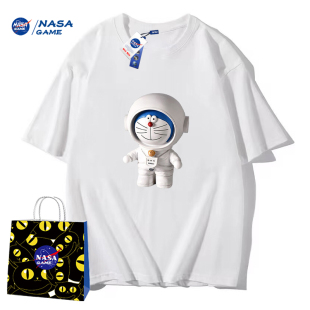NASA GAME官网联名直播新品 2024纯棉短袖 t恤男女潮牌上衣情侣装