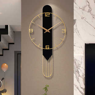 轻奢挂钟客厅家用墙上现代简约大气时钟网红创意艺术静音装 饰钟表