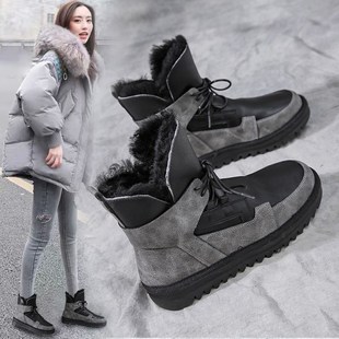 爆款 雪地靴女2022年冬季 短靴子 新款 洋气加绒加厚保暖防滑雪地棉鞋