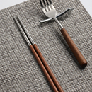 oakliving筷子家用高档防滑防霉实木不锈钢筷一人一筷分餐公筷