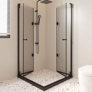 定制l型折叠门淋浴房小户型浴屏简易整体卫生间玻璃干湿分离隔断