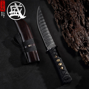 日本大马士革钢正品 水果刀家用精致户外小刀子进口刀具锋利高硬度