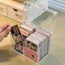 日式 卡片收纳盒透明桌面名片杂物装 盒子塑料卡片办公整理盒 小卡