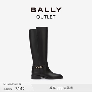 BALLY 巴利女士黑色皮革长筒靴6240383