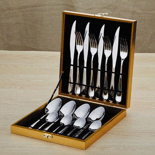 cutlery western steak fork tableware set spoon box knife