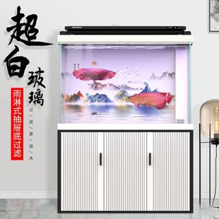 高档底滤鱼缸2020年新款 鱼缸客厅 型超白玻璃换水落地家用 大