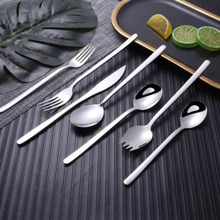 304不锈钢韩式 西餐具刀叉勺套装 便携随身勺叉 布轮抛光盒装