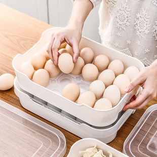 鸡蛋收纳盒冰箱用厨房食品保鲜盒饺子盒冻饺子多层盒子装 鸡蛋神器