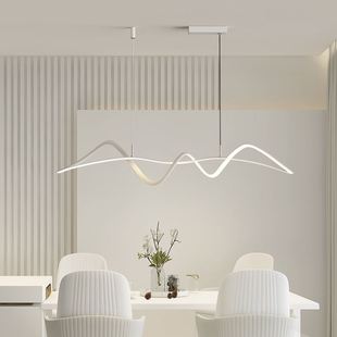新款 全光谱护眼餐厅吊灯极简北欧设计师长条饭厅餐桌灯创意吧台灯