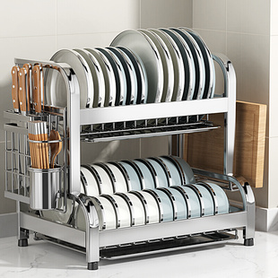 德国304不锈钢厨房置物架台面多功能放碗碟碗架碗筷沥水盒收纳架