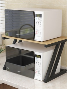 定制厨房置物架置地式 微波炉架子烤箱收纳家用双层台面桌面多功能