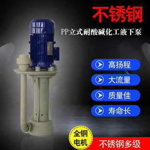 1.5KW 2HP 废气塔专用液下化工水泵 PP立式 耐酸碱化工液下泵