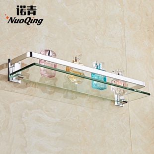 浴室厕所卫生间置物架壁挂洗漱台化妆品架太空铝卫浴挂件玻璃单层