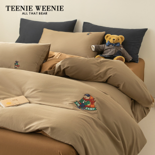 TeenieWeenie小熊2024新款 四件套全棉纯棉床单被套三件套床上被罩
