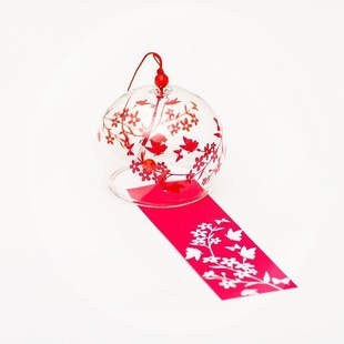 日本手作玻璃樱花风铃铃铛创意卧室挂件冥想夏日和风挂饰门饰女生