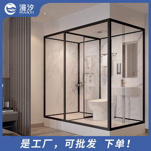 整体淋浴房卫生间集成卫浴一体式 玻璃隔断家用宾馆干湿分离洗澡房