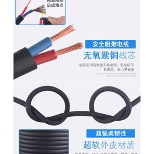 电线软线2芯插头带线家用纯铜电缆线户外1.5 4平方橡胶电源线 2.5