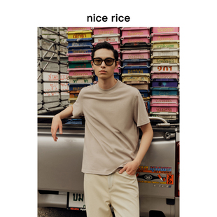 rice好饭 nice 商场同款 24SS全棉双纱230G做旧短袖 NGX02025 T恤