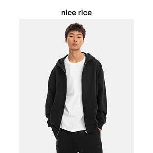 rice好饭 nice 商场同款 r.系列350G全棉连帽开衫 NGC04076 卫衣