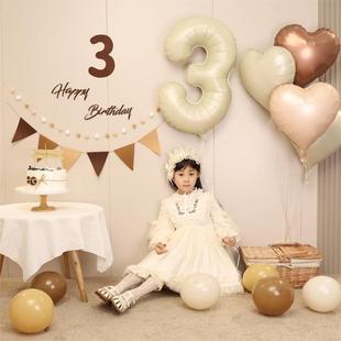 宝宝派对装 饰场景网红奶油数字气球生日周岁儿童男女孩背景墙布置
