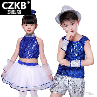 六一新款 儿童爵士舞蹈表演服女童亮片幼儿现代公主蓬蓬纱裙演出服