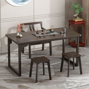 新中式 茶桌椅组合办公室实木功夫茶台泡茶桌客厅茶几桌家用阳台桌