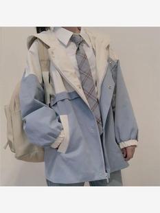 有里布春秋季 新款 BF风衣夹克 外套女学生韩版 宽松小个子学院风工装