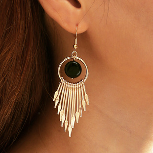 wind Simple Fashion ethnic exaggerat tassel Pendant earrings