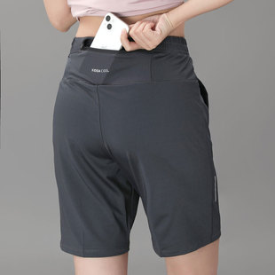 速干跑步短裤 女可放手机网球健身运动五分裤 后腰口袋外穿休闲中裤