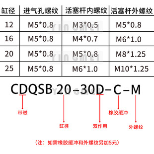 15DM CQSB25 25DM 100DM 20DM 10DM 30DCM 40DM 薄型气缸 50DM