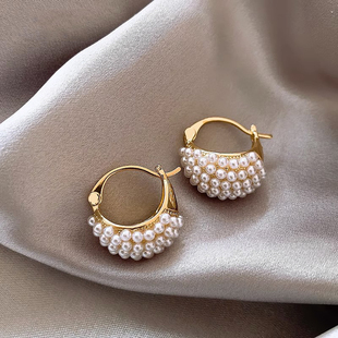 意大利 设计师 复古珍珠耳环女气质高级耳扣饰品 Luetamoy 法式