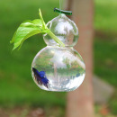 创意透明玻璃水培花瓶悬挂葫芦植物花器桌面花插家居客厅装 饰摆件