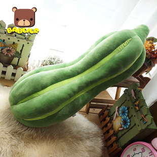 菜瓜蔬菜卡通抱枕 菜瓜毛绒玩具 夹腿公仔毛绒玩具 丝瓜 长条抱枕