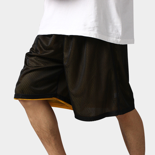 沙滩运动短裤 双面网眼透气篮球裤 五分大码 男 跑步街球训练中裤 衩