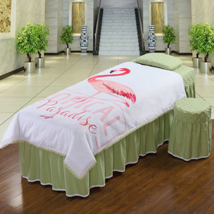 新品 网红水洗棉美容床p罩四件套通用简约美容院床品spa梯形洗头床