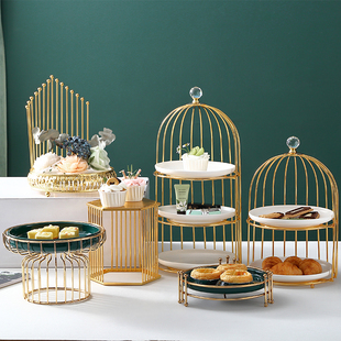欧式 创意甜品台三层展示架摆盘下午茶点心架托盘婚庆摆件自助餐台