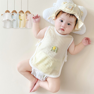 夏季 婴儿护肚衣服宝宝防着凉肚兜新生儿纯棉半背衣服薄款 背心 无袖