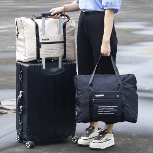 旅行袋子手提大容量男女学生简约时尚 短途轻便可套拉杆折叠行李包