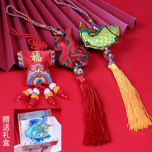 双面绣花刺绣中国结香包荷包挂件端午节平安挂饰小礼物出国伴手礼