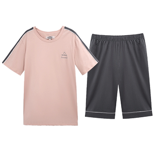 夏季 五分裤 美标睡衣专柜正品 薄款 短袖 100%全纯棉睡衣男士