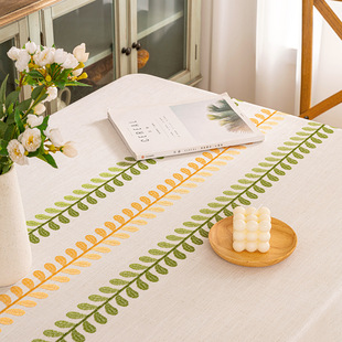 北欧现代白色小清新棉麻桌布布艺田园风家用长方形茶几防水餐桌布
