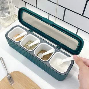新款 调料盒家用厨房组合调味盒一体多格调料瓶调味料收纳盐调料罐