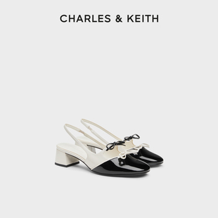 520礼物 61720194法式 CHARLES&KEITH24新款 蝴蝶结低跟凉鞋 CK1