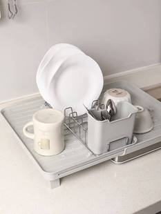 日本新款 可伸缩沥水架厨房碗碟筷子沥水篮碗盘架台面洗碗架滤水架
