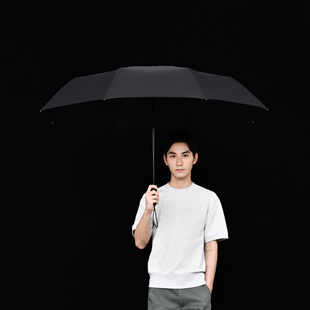 天黑黑雨伞 男士 枫木伞柄 全自动超大户外雨伞 折叠黑色双人伞